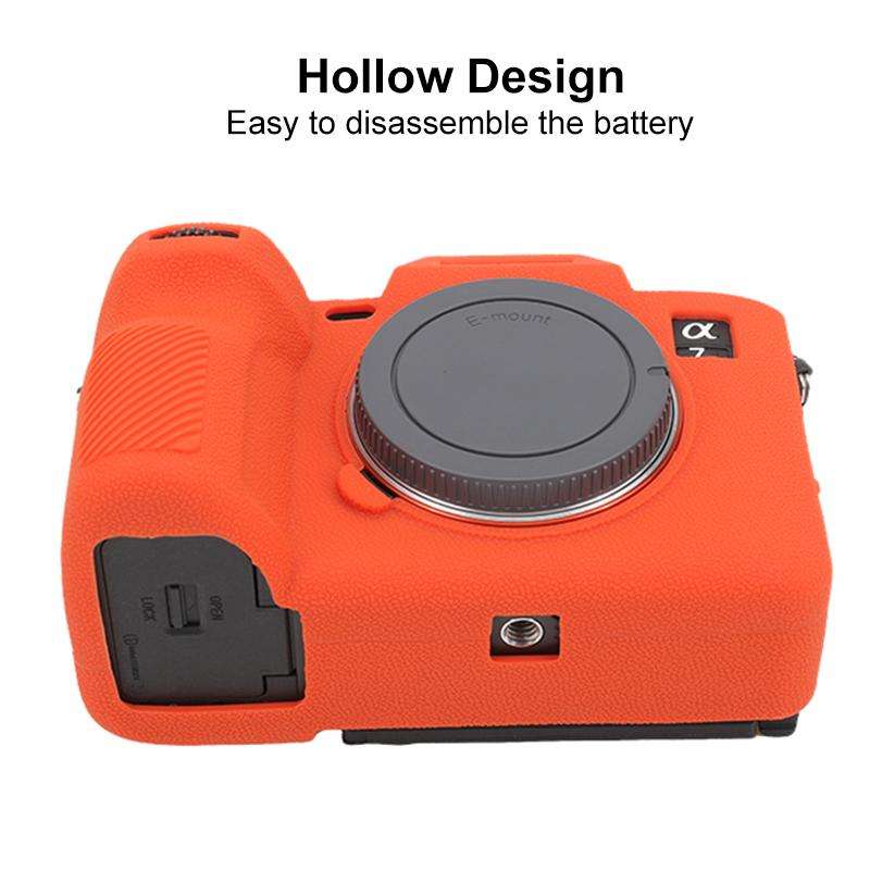 For Sony Alpha 7 V / ILCE-7M5 Litchi Texture Soft Silicone Protective Case(Orange)