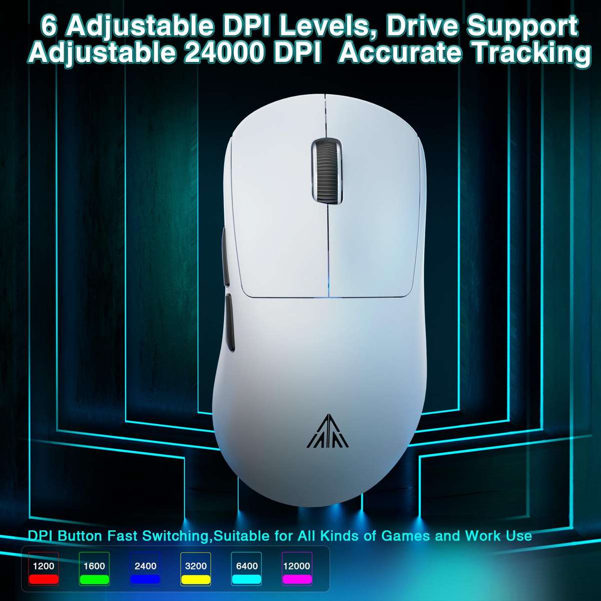 SOLAKAKA SM850 24000DPI 2.4GHz + BT + Wired Tri-mode Wireless Mouse(White)