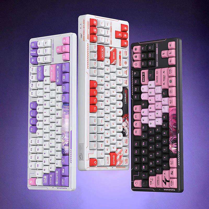 LINGBAO K87 Pro Tri-Mode Hot Swap Game Mechanical Keyboard, Type:Serafina-Hanada Axis