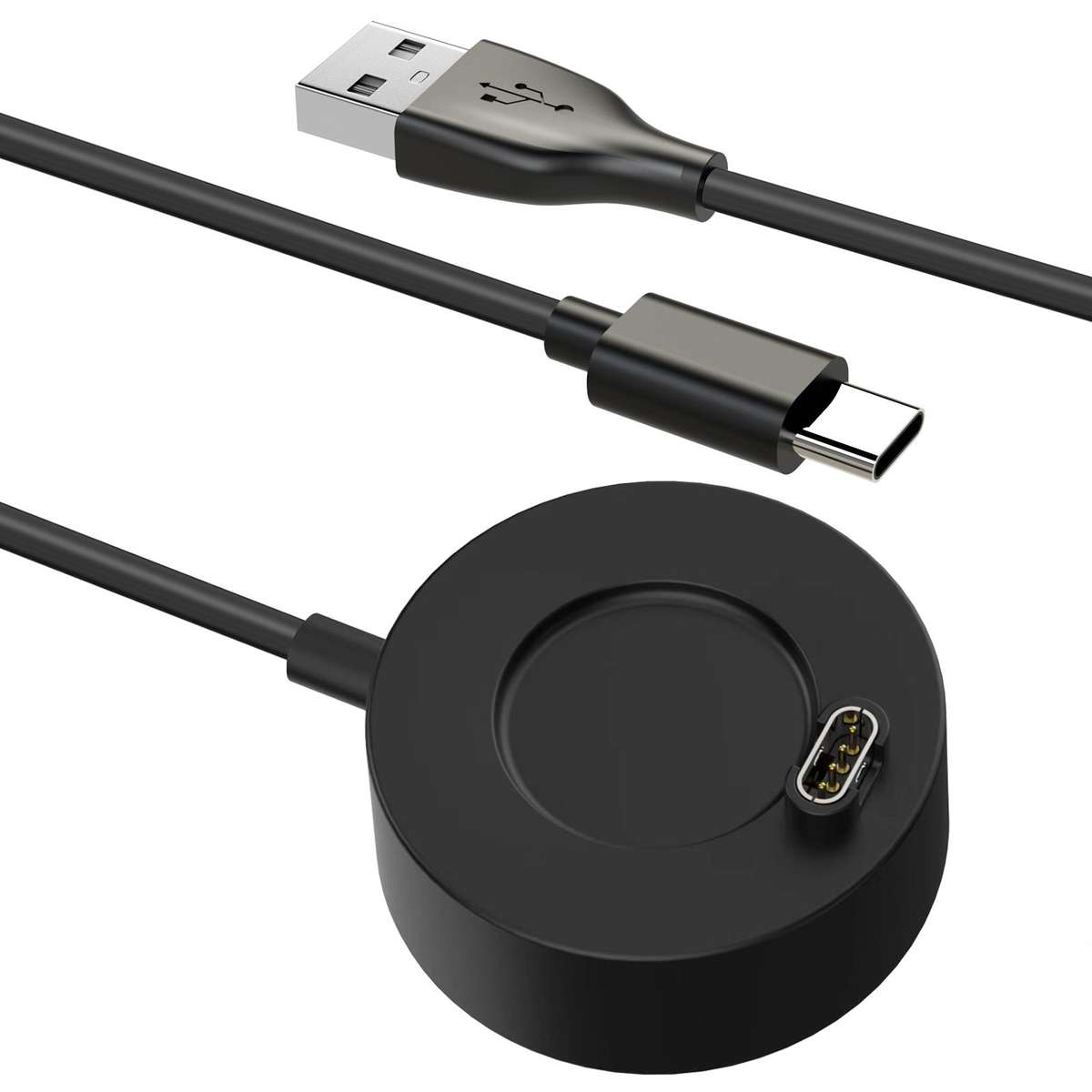 For Garmin Fenix 8 xDfind 2 in 1 USB to Type-C Integrated Watch Charging Base, Length: 1.2m(Black)