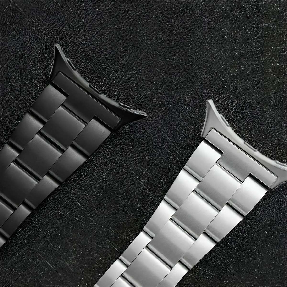 For Google Pixel Watch 4 / 3 / 2 / 1 41mm Slim Three Beads Stainless Steel Watch Band(Black)
