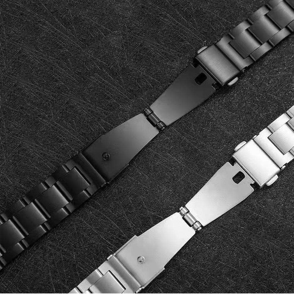 For Google Pixel Watch 4 / 3 / 2 / 1 41mm Slim Three Beads Stainless Steel Watch Band(Black)