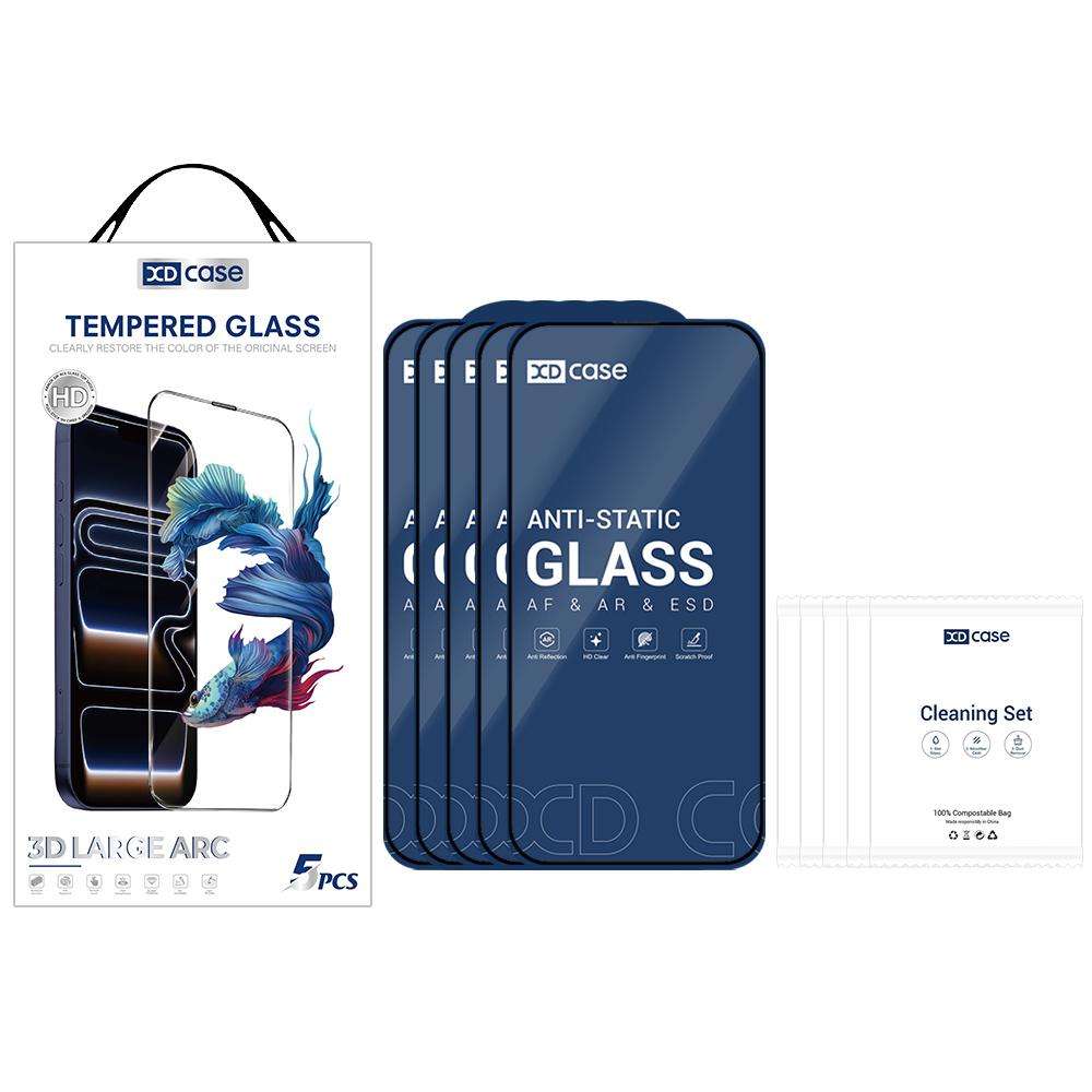For iPhone 17 Pro XDcase 5pcs / Pack Silk Screen Printed HD Tempered Glass Film