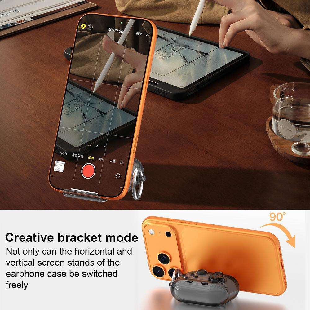 For AirPods Pro 3 XDcase Transparent Retro Game Console Design Earbuds Ca ... (Transparent Orange)