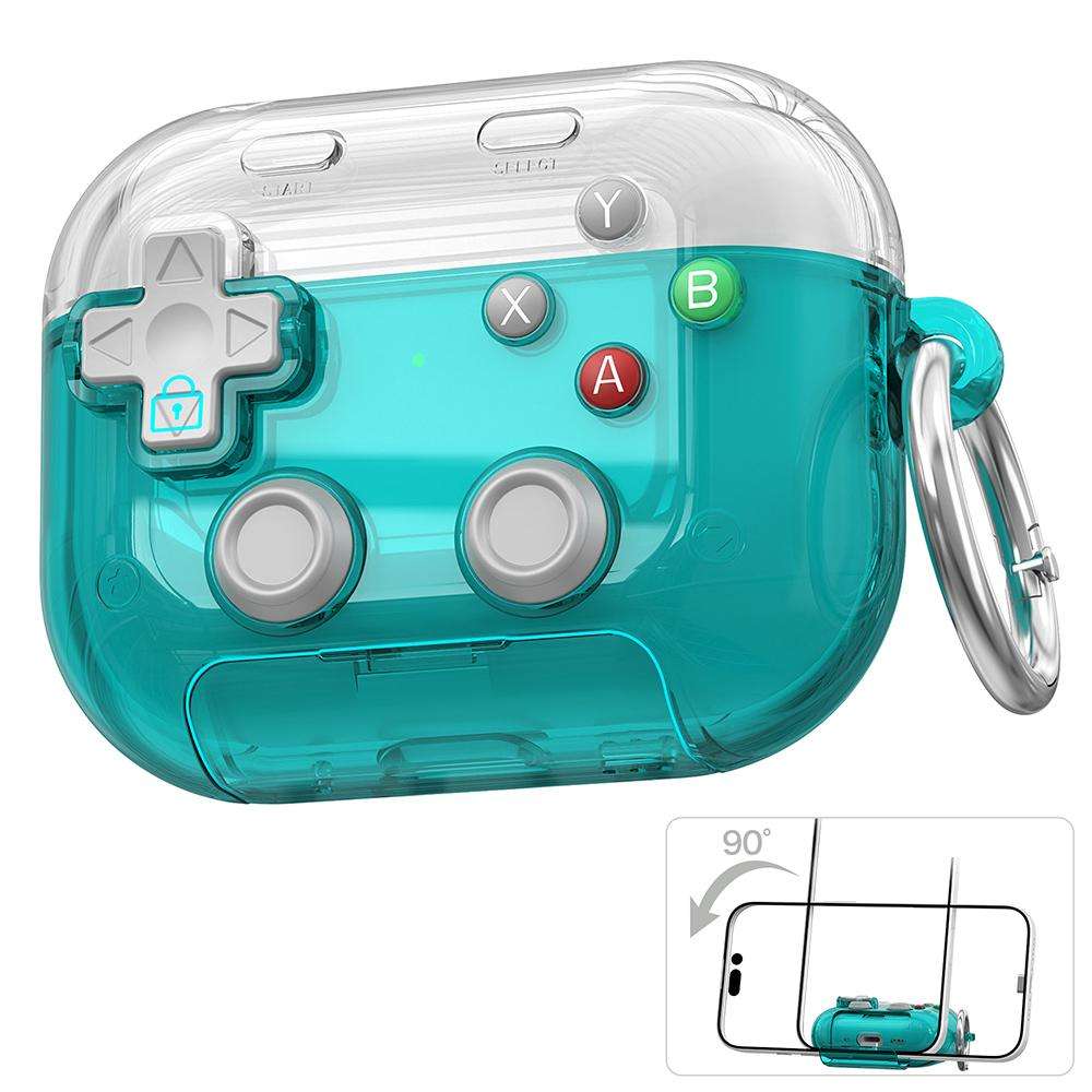 For AirPods 4 XDcase Transparent Retro Game Console Design Earbuds Case wi ... (Transparent Green)