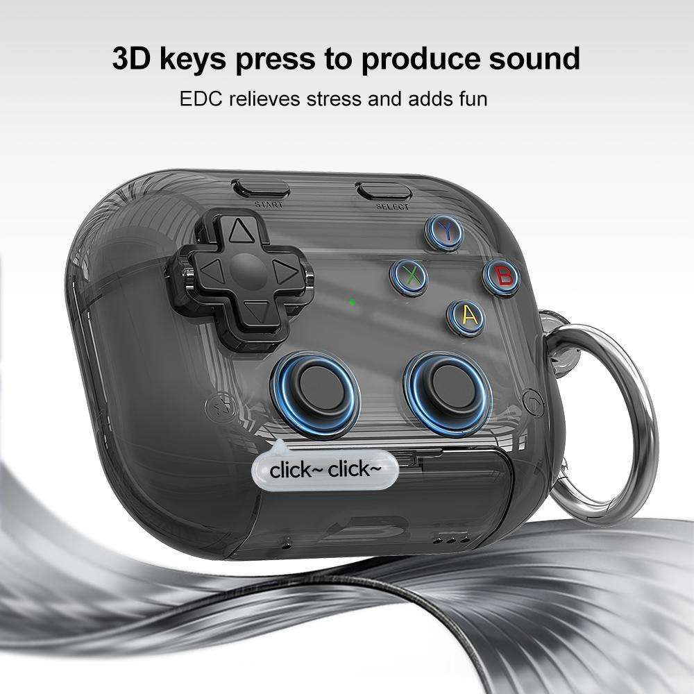 For AirPods 4 XDcase Transparent Retro Game Console Design Earbuds Case w ... (Transparent Orange)