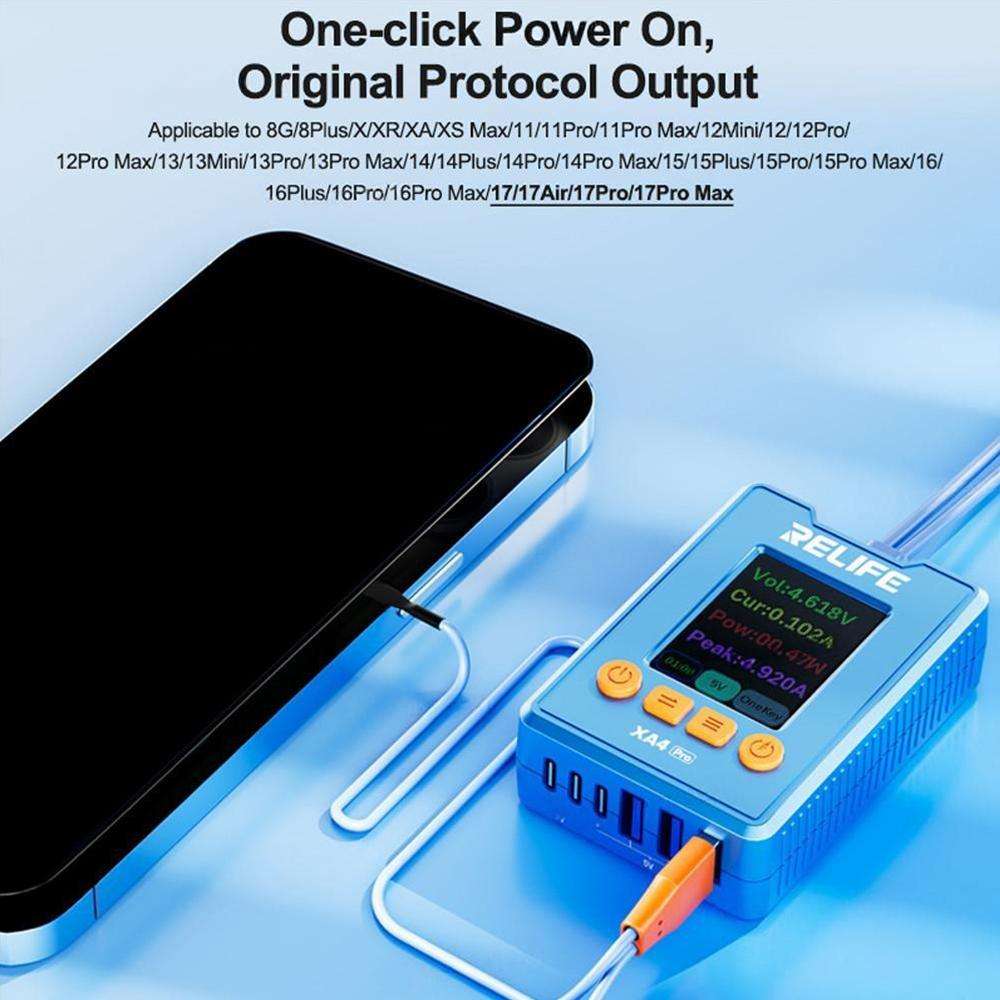RELIFE XA4 Pro One-Touch HD Display Power Cable with USB / Type-C Dual Interface for iPhone 8-17 Pro
