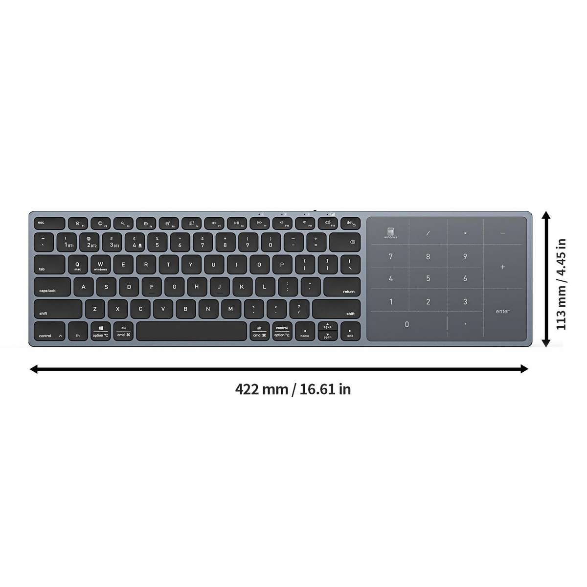 DUX DUCIS LK Pro Series Universal Dual-Mode Aluminum Alloy Wireless Keyboard With Touch Digital Pane
