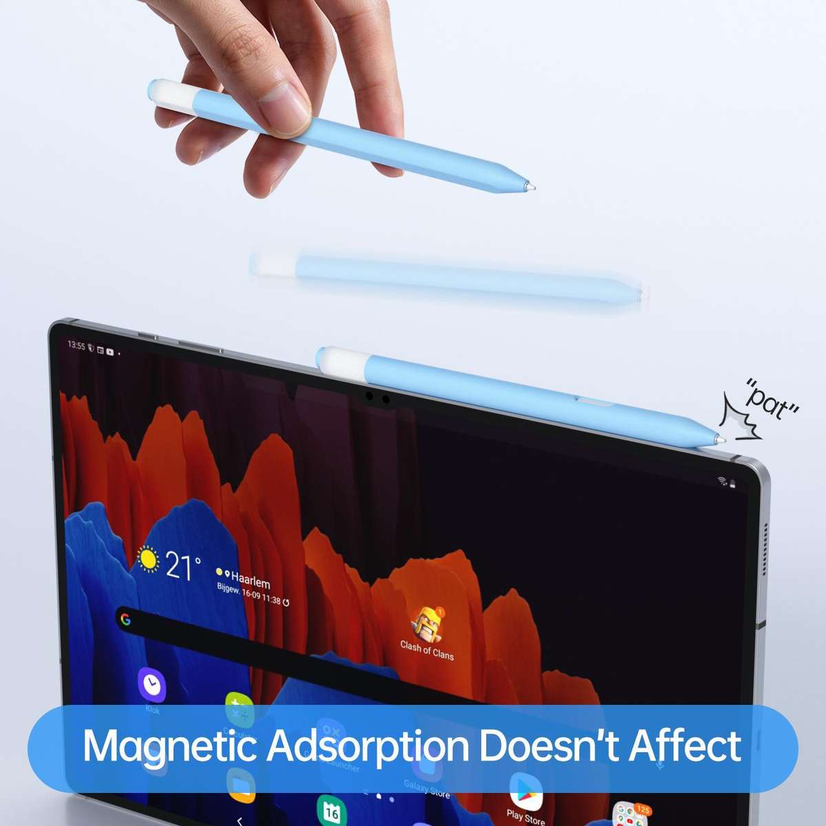 For Samsung Galaxy Tab S11 / S11 Ultra Jelly Silicone S Pen Protective Case(Sky Blue)