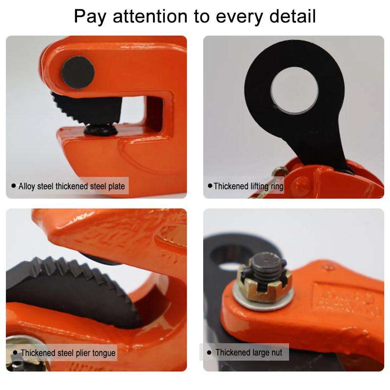 Steel Plate Hanging Clamp Heavy Duty Steel Clip Grip, Specification:PDB Flat Lifting Clamp 2T