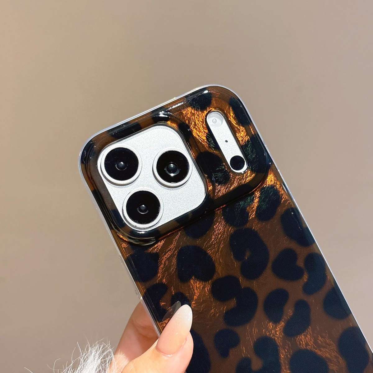 For iPhone 16 Pro Max Premium Brown Leopard Print TPU Phone Case