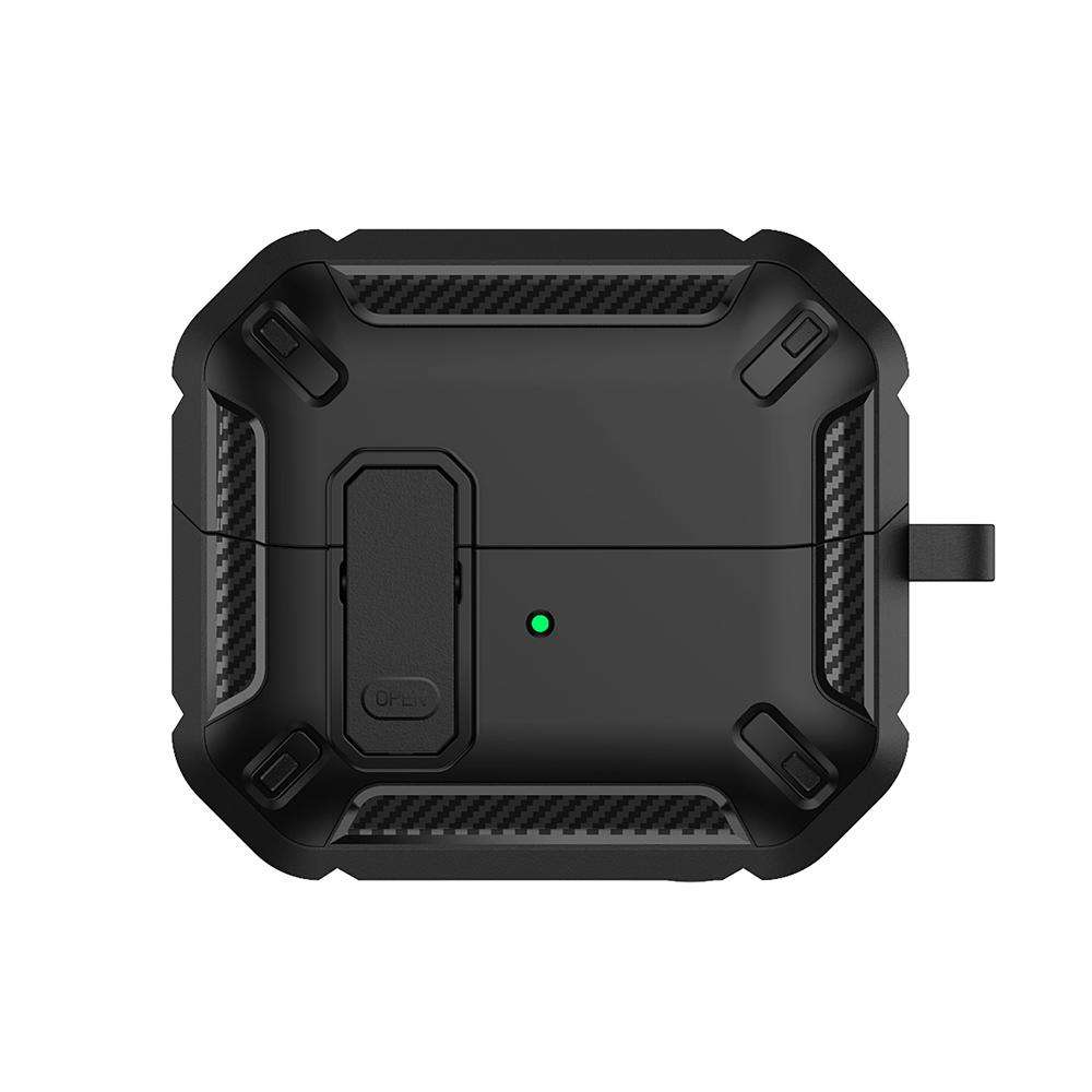 For Samsung Galaxy Buds3 / 3 Pro / 3 FE XDcase Solid Color Security Lock Earbuds Case ... (Black)