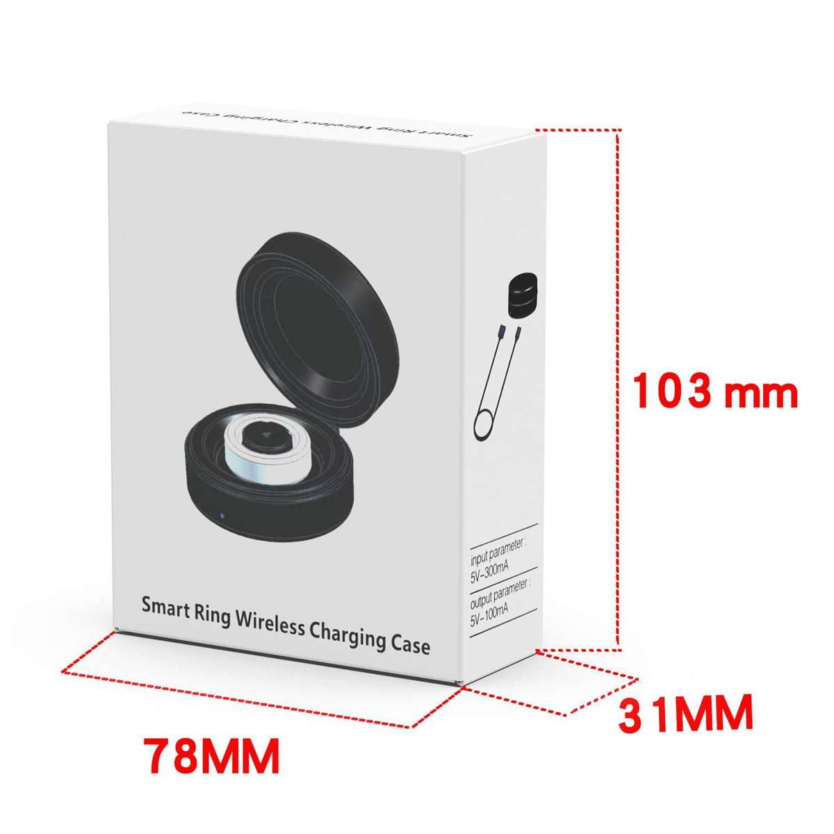 For OURA Ring Gen3 Ring Smart Ring Charging Box Cradle Dock, Model:Size 7(Black)
