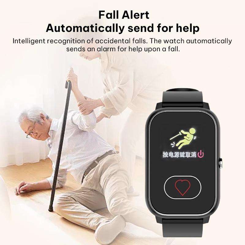 FA96S 1.0-inch Screen 4G Network GPS Tracking Elderly Care Smart Watch, Model:American Version(Black