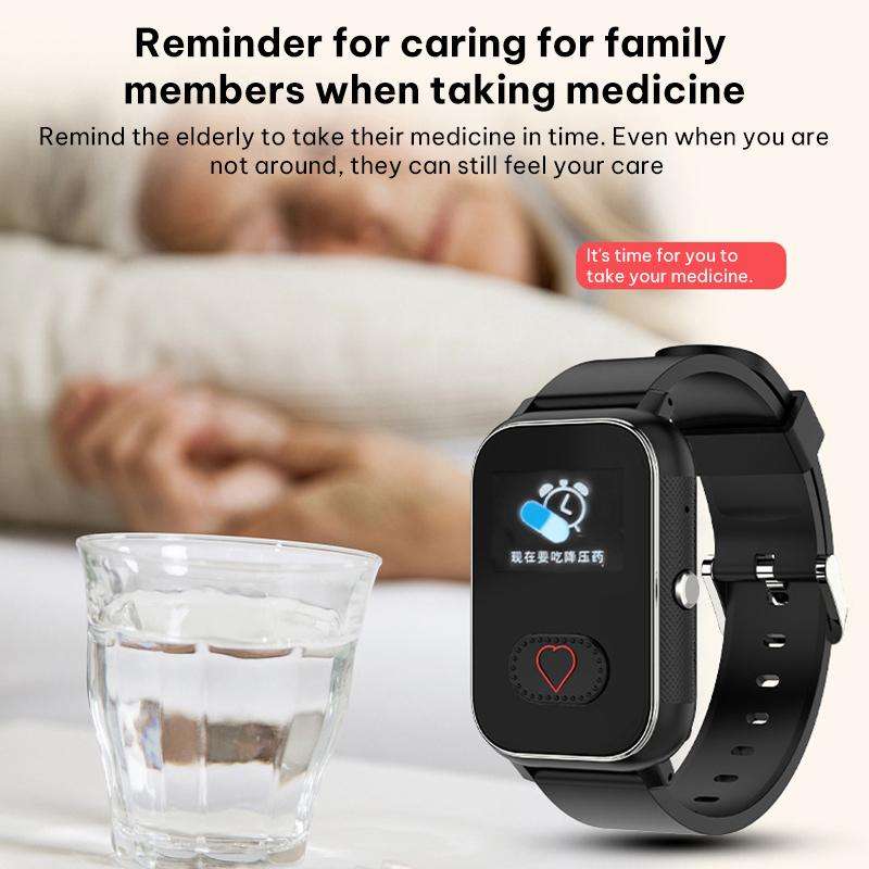 FA96S 1.0-inch Screen 4G Network GPS Tracking Elderly Care Smart Watch, Model:American Version(Black