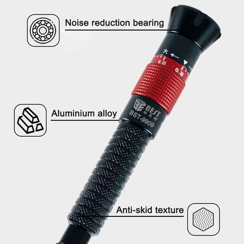 BEST BST-9909 7 in 1 Adjustable Torque Screwdriver Set with S2 Screwdriver Bits