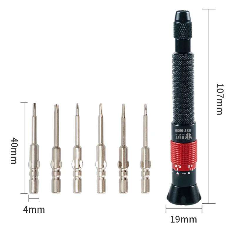 BEST BST-9909 7 in 1 Adjustable Torque Screwdriver Set with S2 Screwdriver Bits