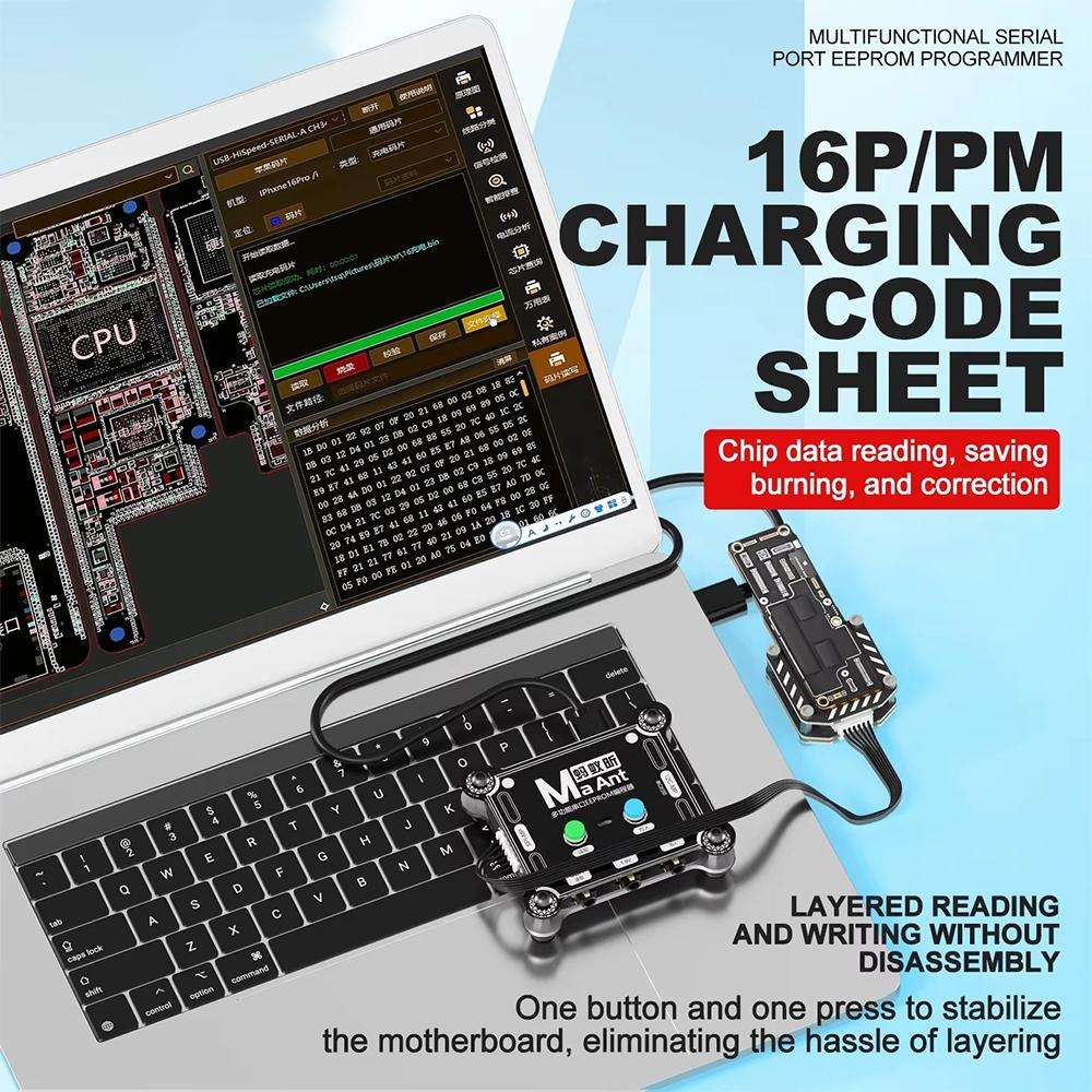MaAnt E1 Multifunctional Serial Port EEPROM Programmer, Model:16 Pro/16 Pro Max IC Module
