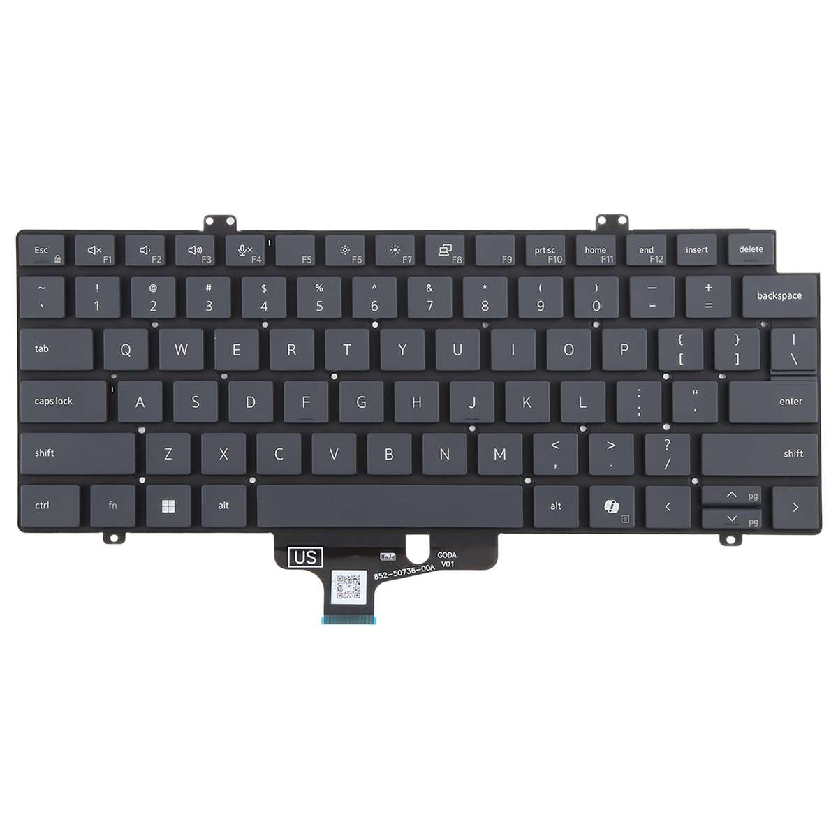 For Dell Pro 14 Plus PB14250 14255 Pro Max 14 Series US Version Laptop Keyboard(Grey)