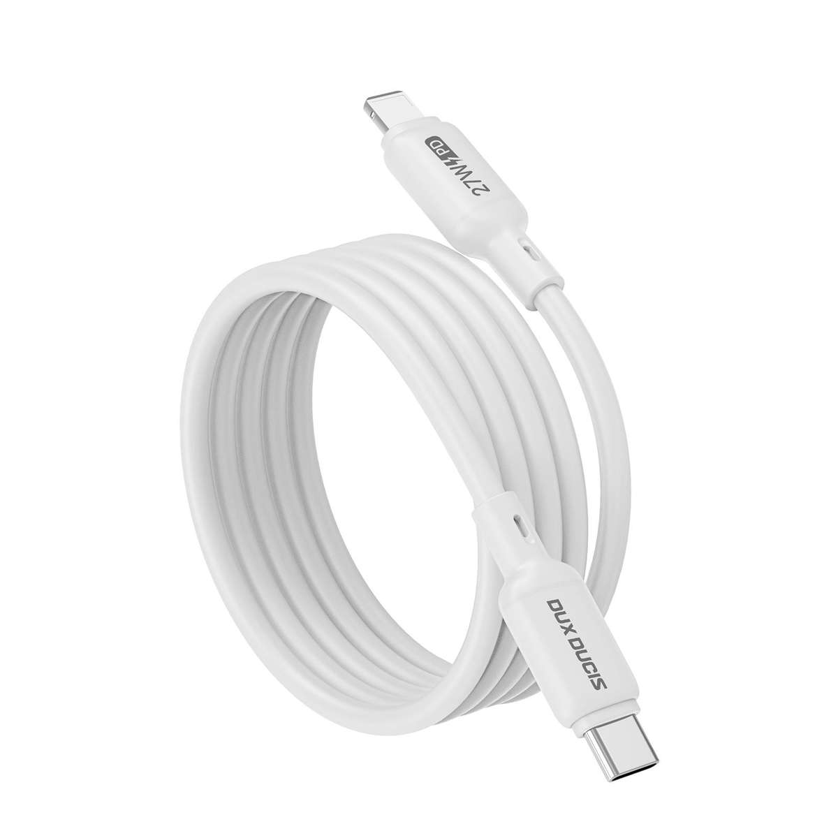 DUX DUCIS SILI Series 27W Type-C to 8 Pin Silicone Data Cable, Length: 1m(White)