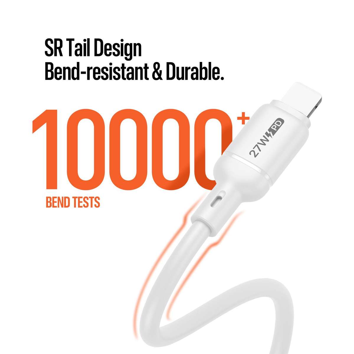 DUX DUCIS SILI Series 27W Type-C to 8 Pin Silicone Data Cable, Length: 1m(White)