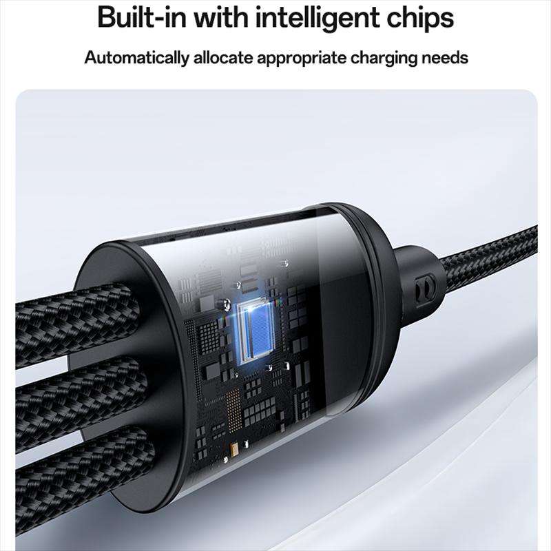 Yesido CA203 4 in 1 USB and Type-C to Type-C, 8 Pin, Micro USB 12W Multi-functional Ch ... (Black)
