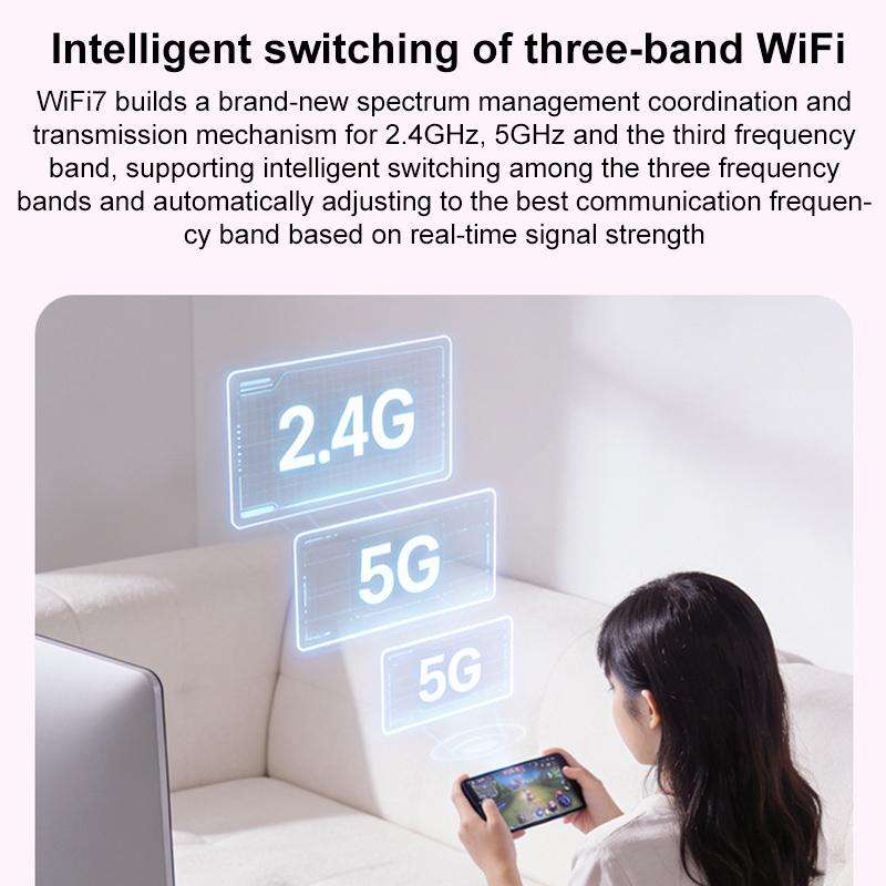 COMFAST CF-988BE 6500Mbps WiFi7 USB 3.0 Tri-Band Driverless Wireless Network Adapter(Pink White)