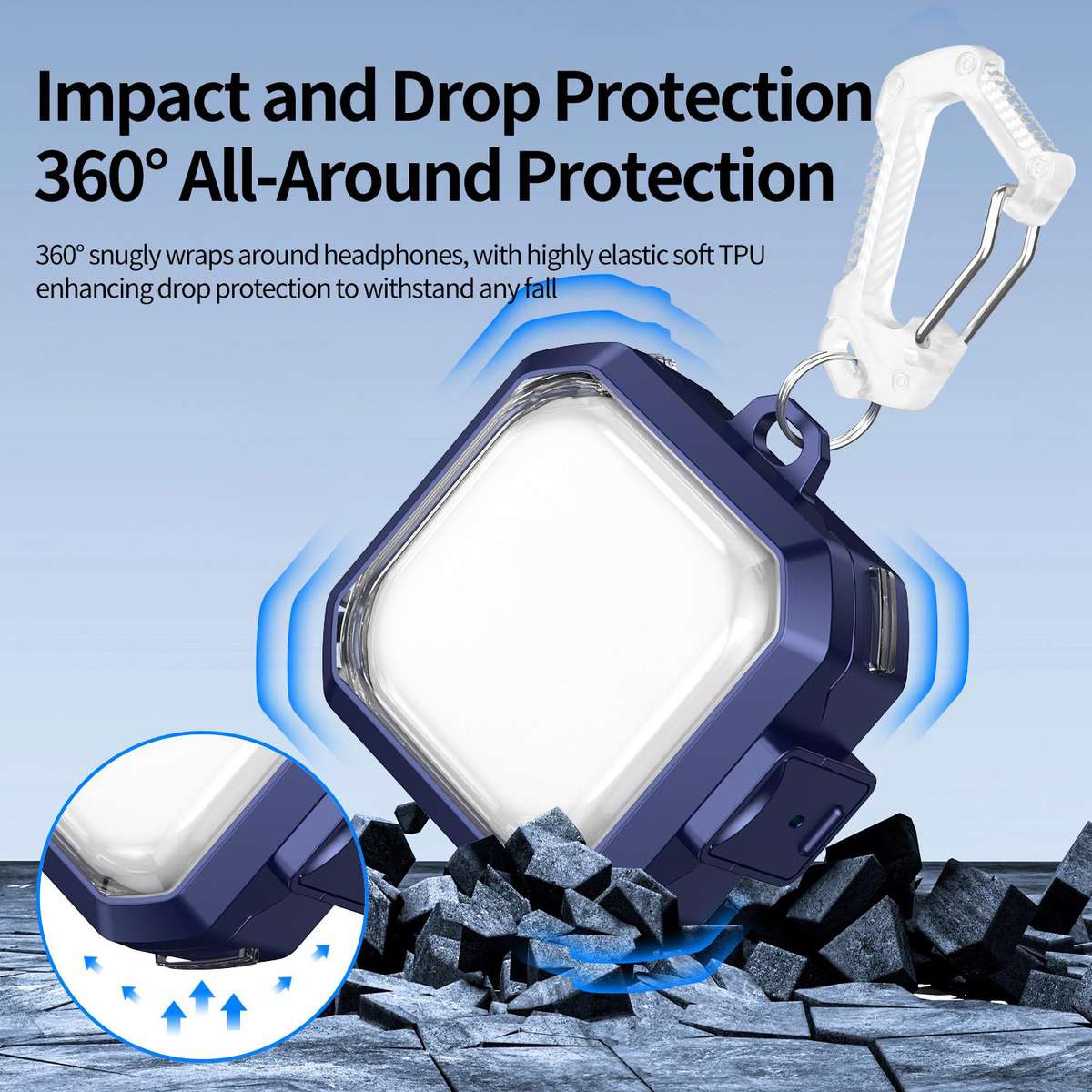 For Samsung Galaxy Buds4 / 4 Pro XDcase Rugged Armor Clear View Earphone Case(Blue)