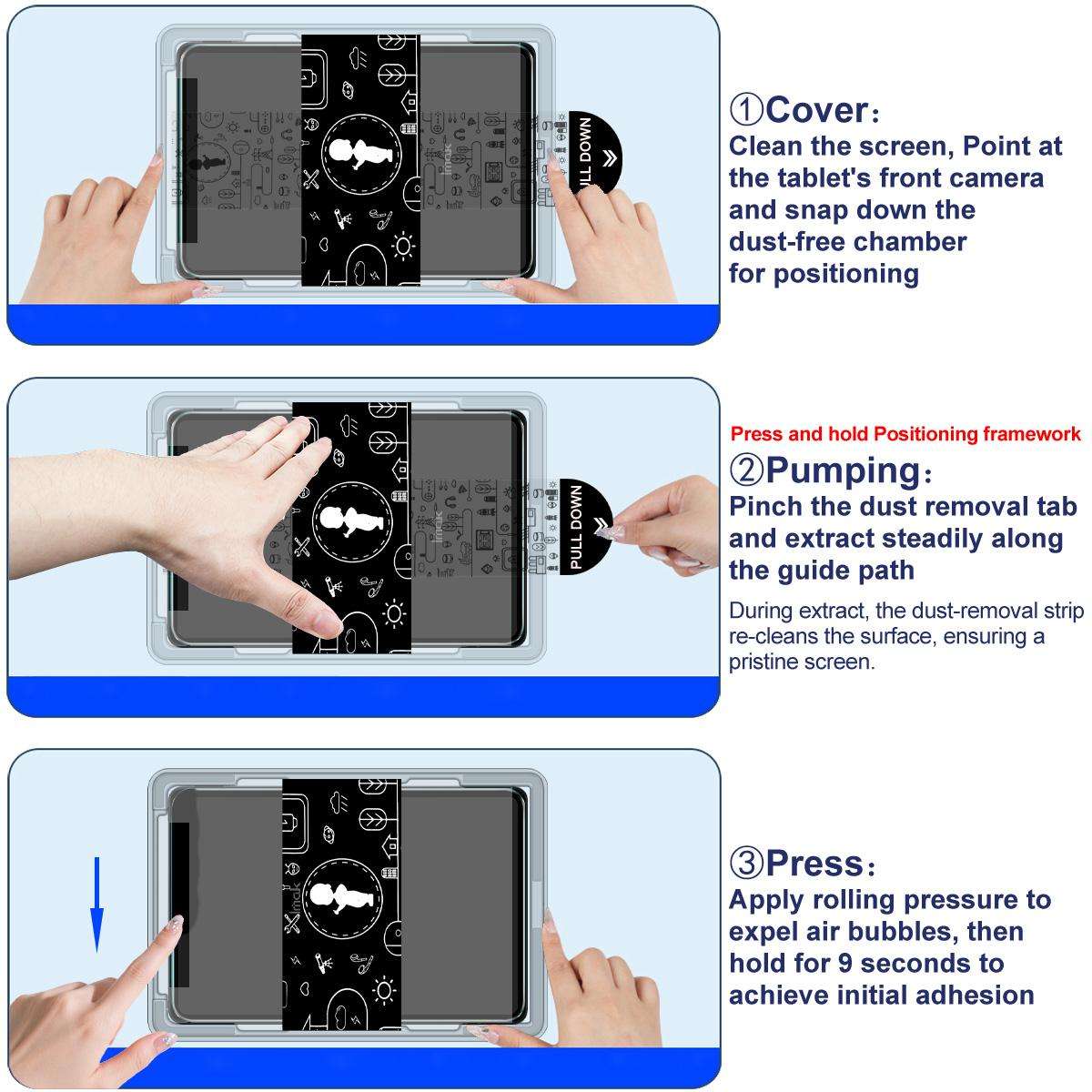 For Honor MagicPad 3 13.3 / MagicPad 3 Pro imak Dust-free Chamber Locator Tablet Tempered Glass Fi