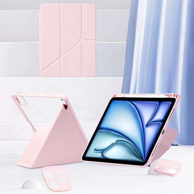 For iPad Pro 11 inch 2022 / 2021 / 2020 XDcase Rice Grain Texture Y-fold Holder Smart ... (Black)