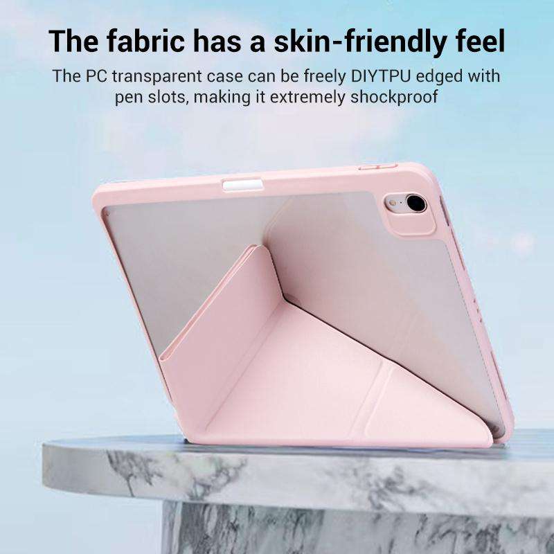 For iPad Pro 12.9 inch 2022 / 2021 / 2020 XDcase Rice Grain Texture Y-fold Holder Smar ... (Black)