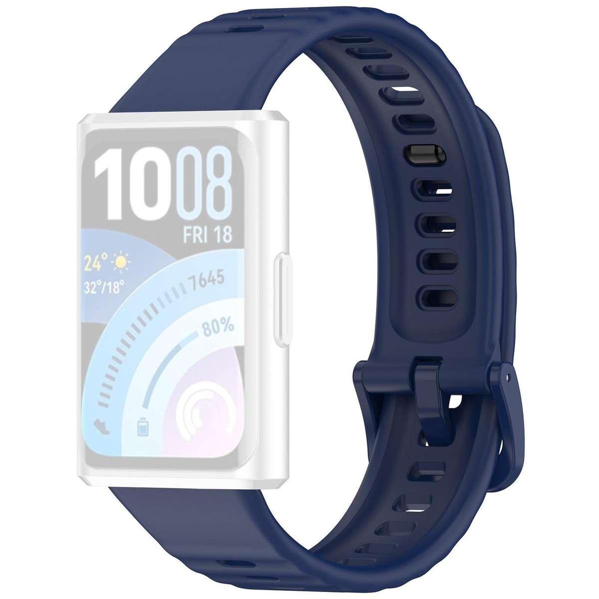 For Huawei Band 11 Pro / 11 xDfind Wavy Texture Silicone Watch Band(Midnight Blue)