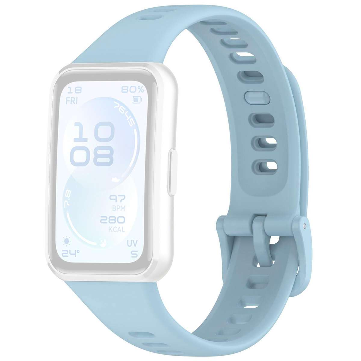 For Huawei Band 11 Pro / 11 xDfind Smooth Solid-Color Breathable Silicone Watch Band(Light Blue)