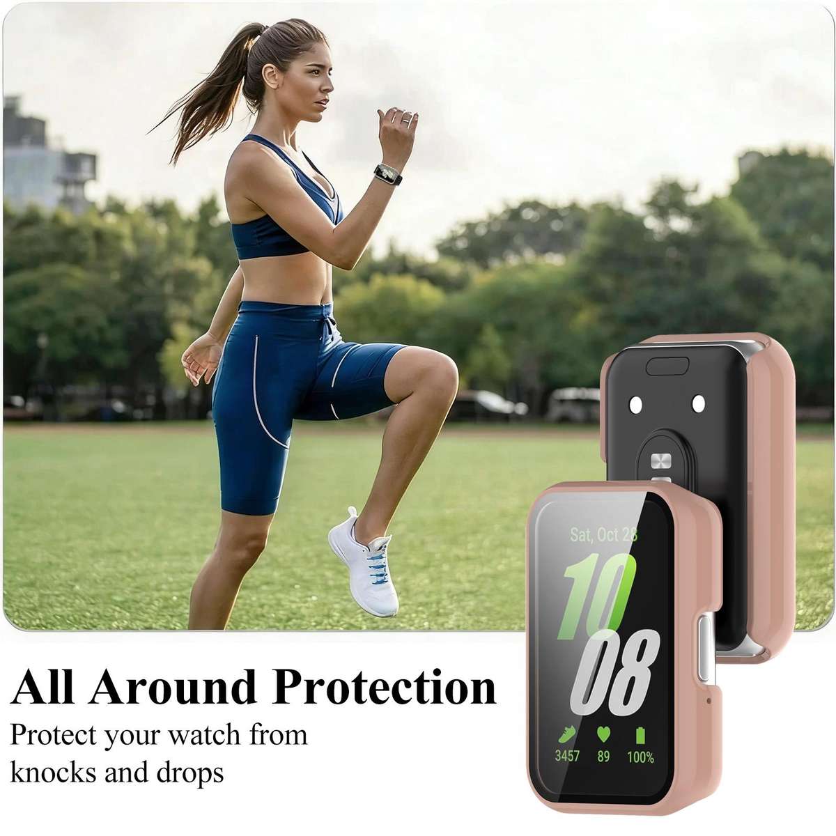 For Huawei Band 11 Pro / 11 xDfind Tempered Film Integrated PC Watch Protective Case(Pink)