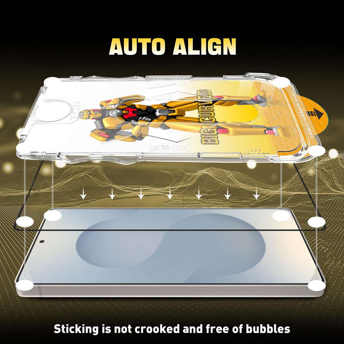 For Samsung Galaxy S22 5G Easy Install Armor HD Tempered Glass Film