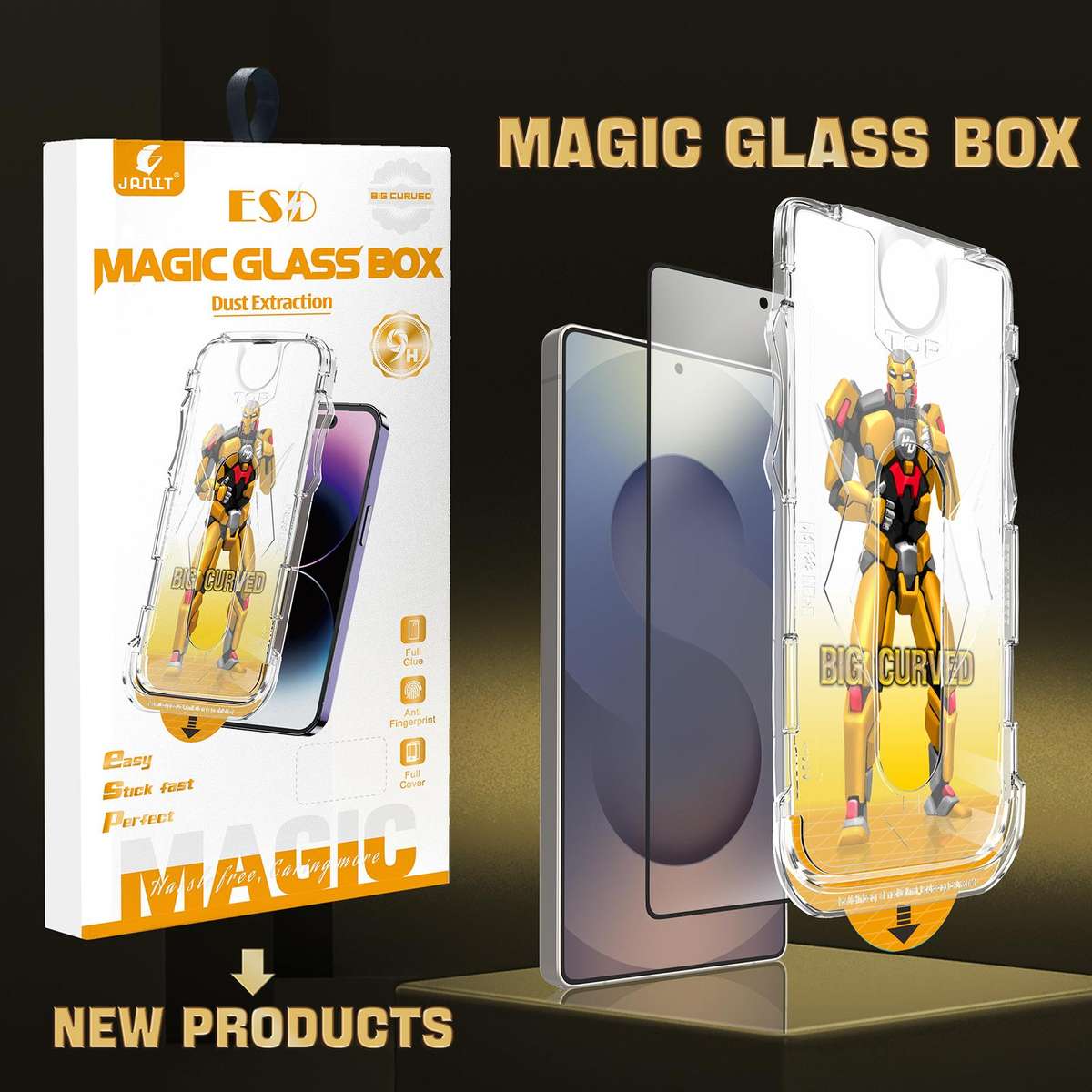 For Samsung Galaxy S22 5G Easy Install Armor HD Tempered Glass Film