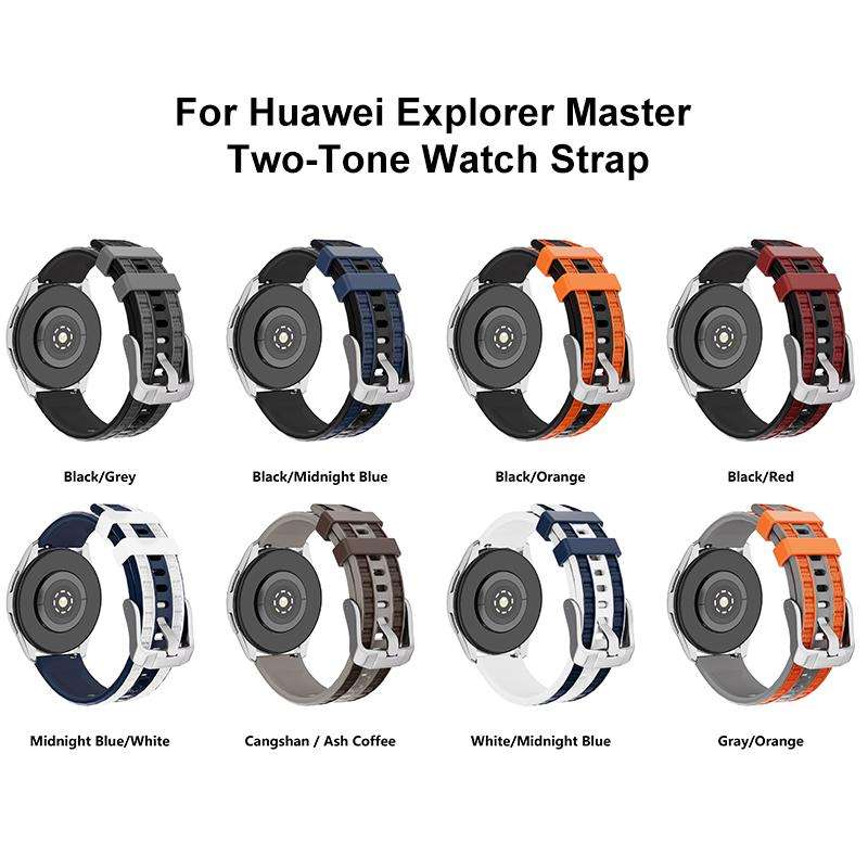 22mm xDfind Dual-color Silicone Watch Band(Black Red)