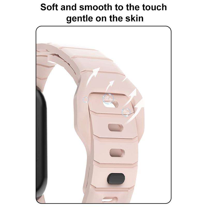 For Xiaomi Smart Band 10 / 9 / 8 xDfind Armor-Style Reverse Buckle Silicone Watch Band(Grey)