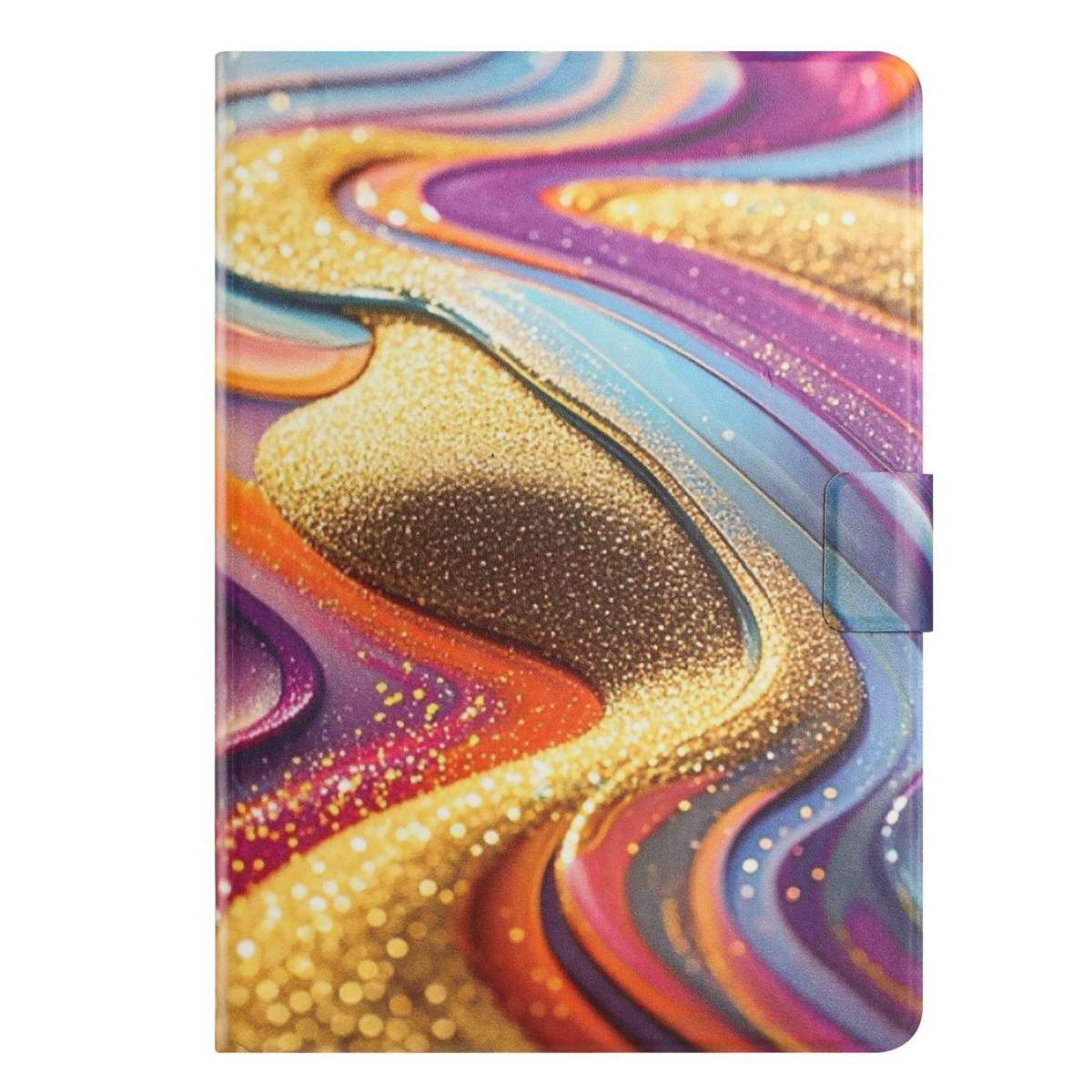 For Samsung Galaxy Tab A11 / A9 Litchi Texture Voltage Painted Vegan Leather Ta ... (Golden Sands)