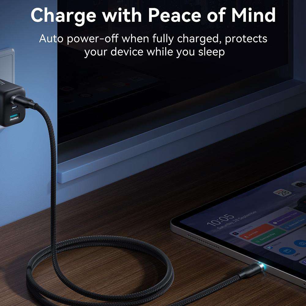 JOYROOM S-A63 StarWay Series 1.2m 3A USB-A to 8 Pin Auto Power-Off Fast Charging Data Cable(White)