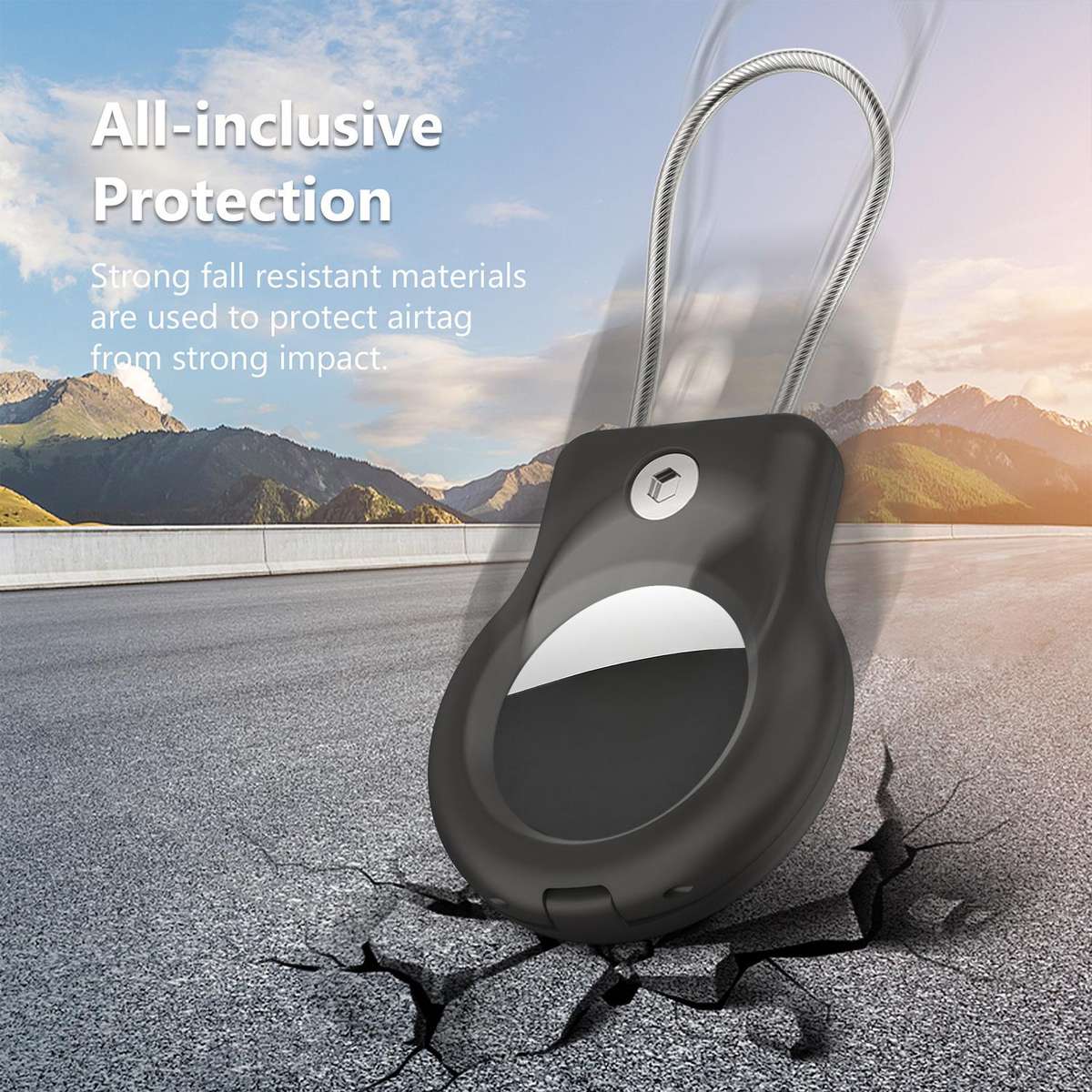 For AirTag 2nd Gen / 1st Gen XDcase Hollow PC Protective Case with Security Lock & Met ... (White)