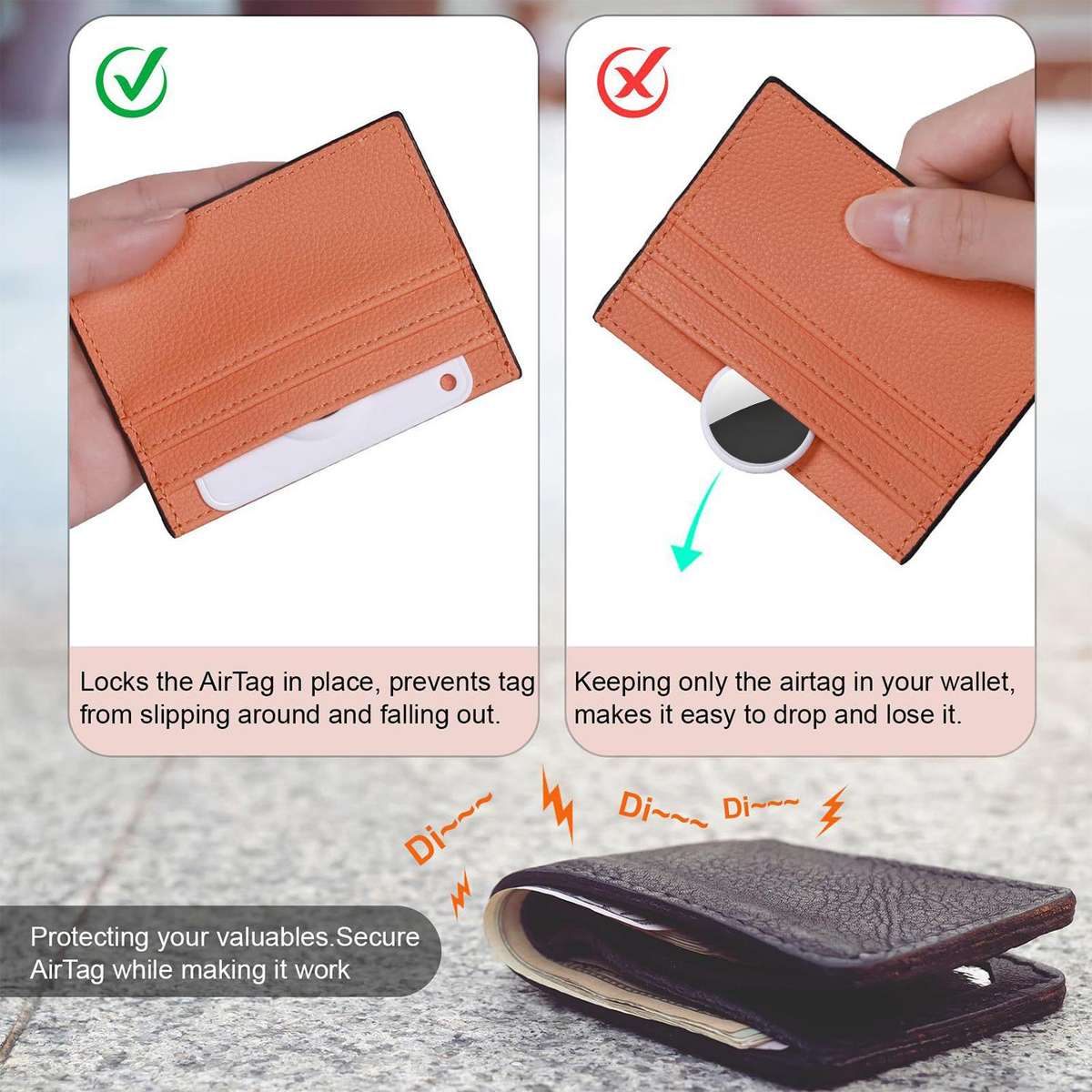 For AirTag 2nd Gen / 1st Gen XDcase Ultra-Thin Wallet Card Design TPU Protective Case(Pink)