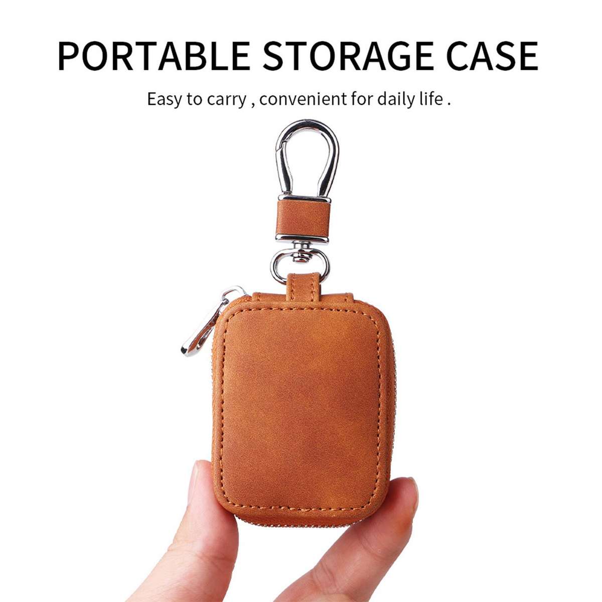 XDcase Universal PU Leather Earphone Protective Case with Hook For AirPods Pro 3/2/1 ... (Black)
