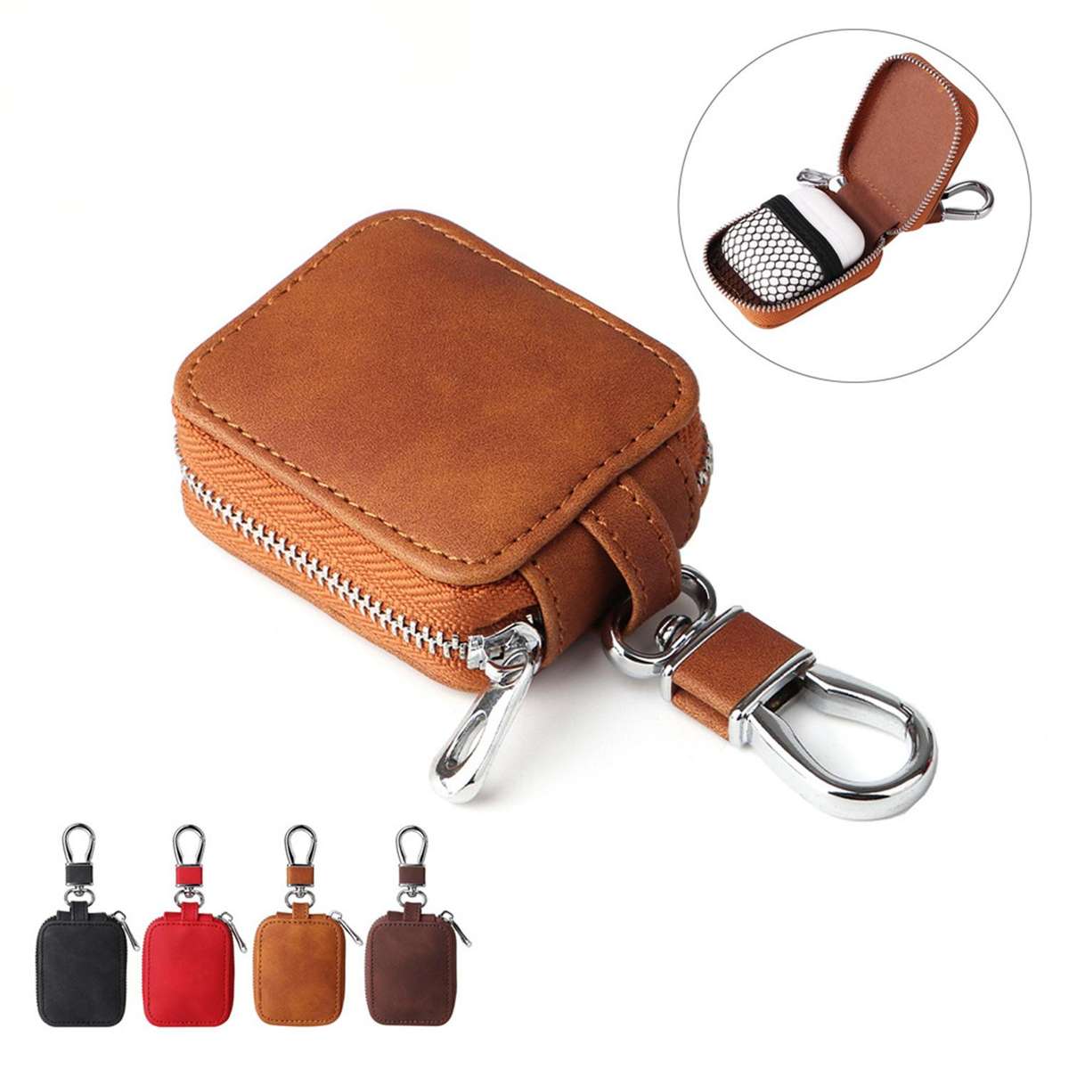 XDcase Universal PU Leather Earphone Protective Case with Hook For AirPods Pro 3/2/1 ... (Black)