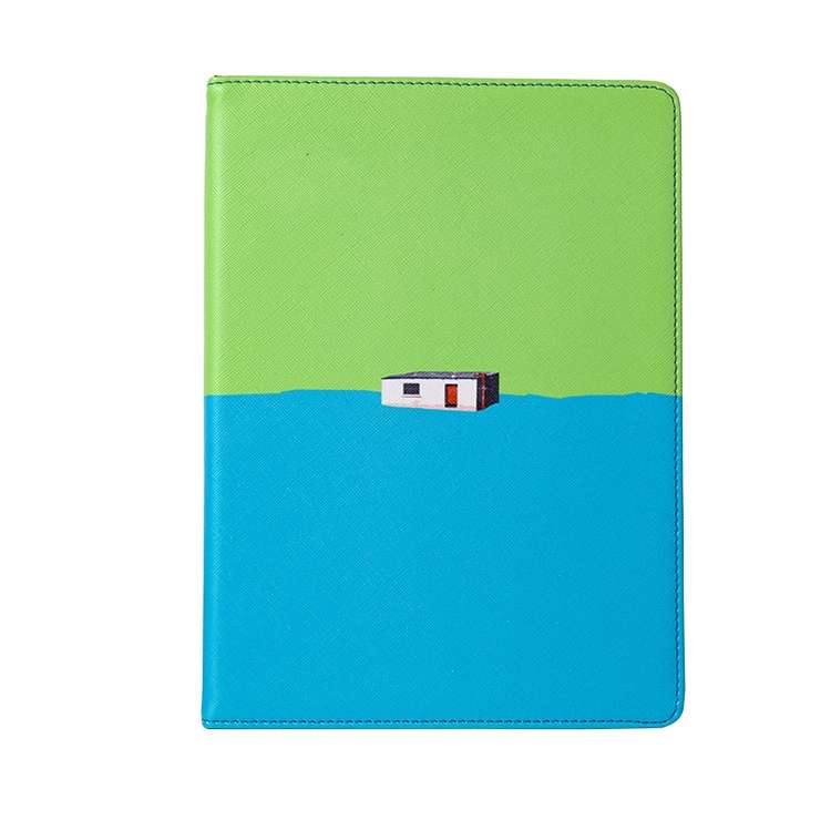 Contrast Color PU Leather Horizontal Flip Leather Case with Holder & Sleep / Wake ... (Green Blue)