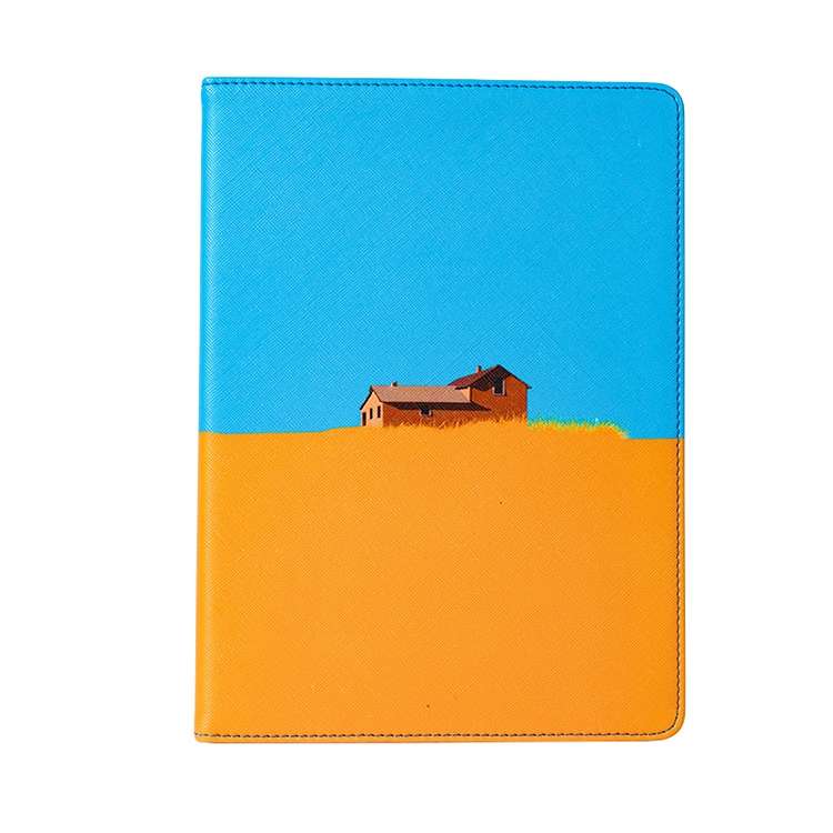 Contrast Color PU Leather Horizontal Flip Leather Case with Holder & Sleep / Wak ... (Blue Yellow)
