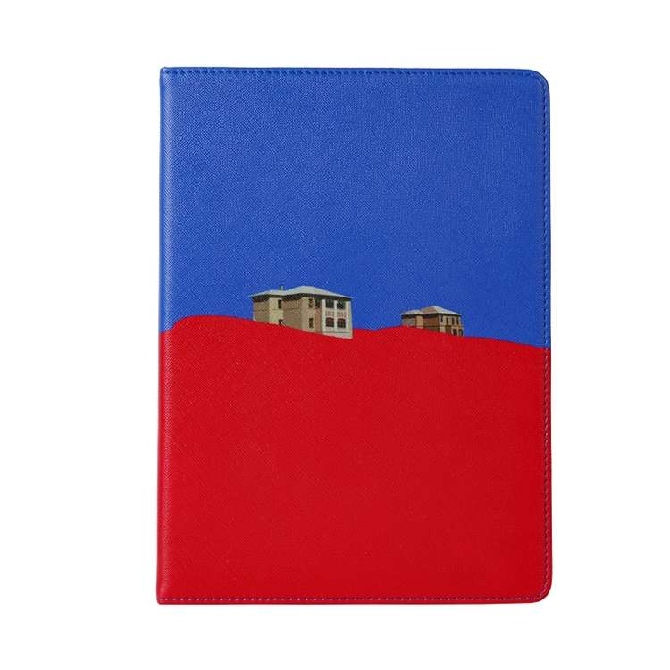 Contrast Color PU Leather Horizontal Flip Leather Case with Holder & Sleep / Wake-u ... (Blue Red)