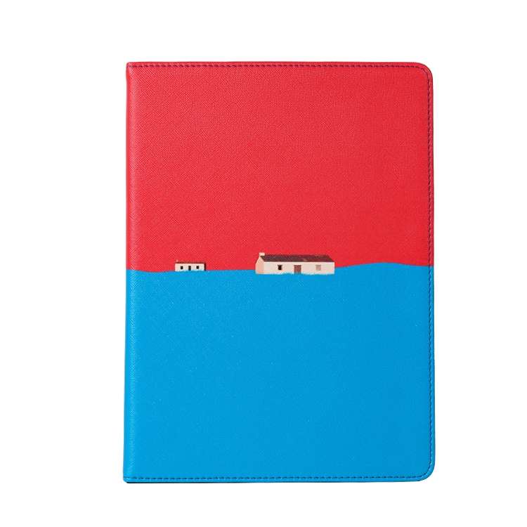 Contrast Color PU Leather Horizontal Flip Leather Case with Holder & Sleep / Wake-u ... (Red Blue)