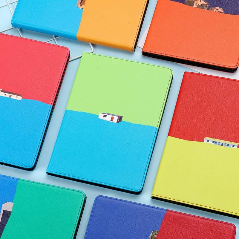 Contrast Color PU Leather Horizontal Flip Leather Case with Holder & Sleep / Wake-u ... (Red Blue)