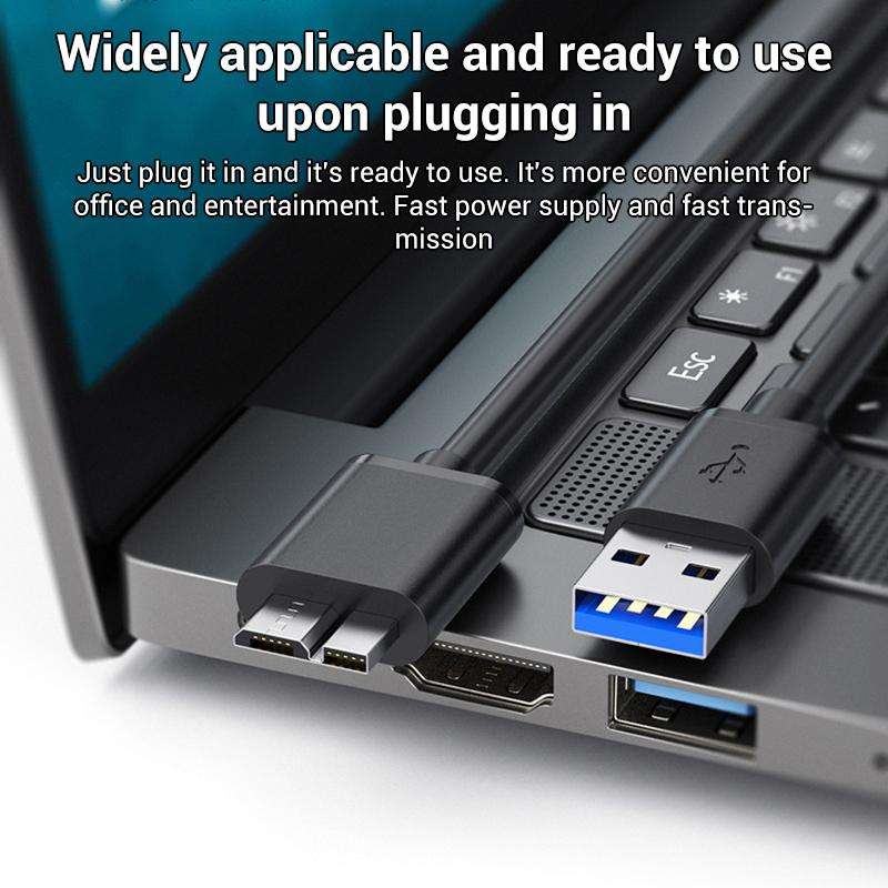 WG137 USB 3.0 Male to Micro-B Male External Hard Drive Enclosure Data Cable, Length:1.5m(Black)
